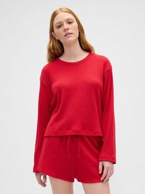 GAP NWT Relaxed Waffle Knit PJ Top M